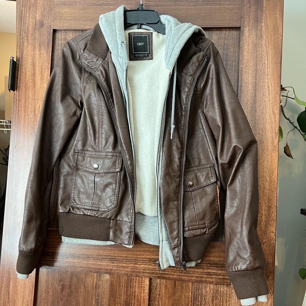 Obey faux leather jacket